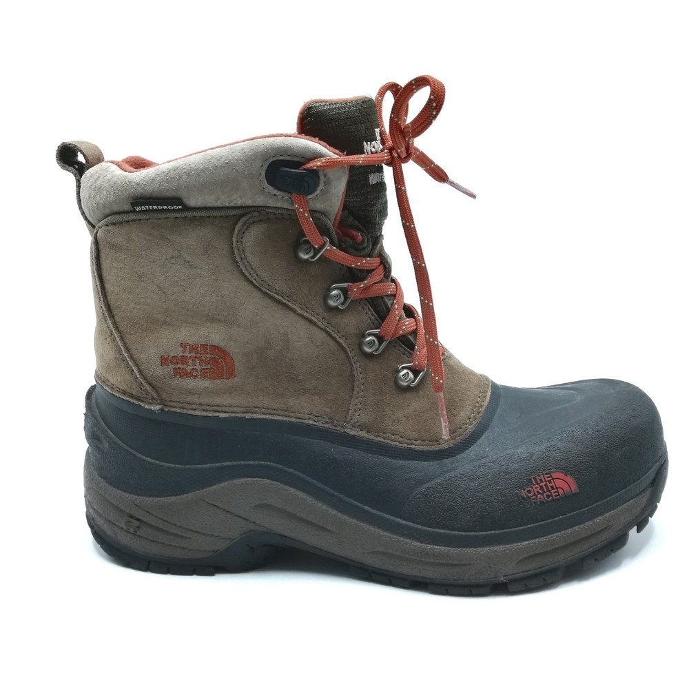 The North Face Boots Youth Boys Chilkat II‎ Snow Waterproof Tan Suede Orange 7